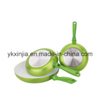 Посуда 3 PCS алюминиевая металлическая краска Fry Pan Set